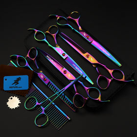 Electroplated Color 5-Pack Pet Grooming Scissors.